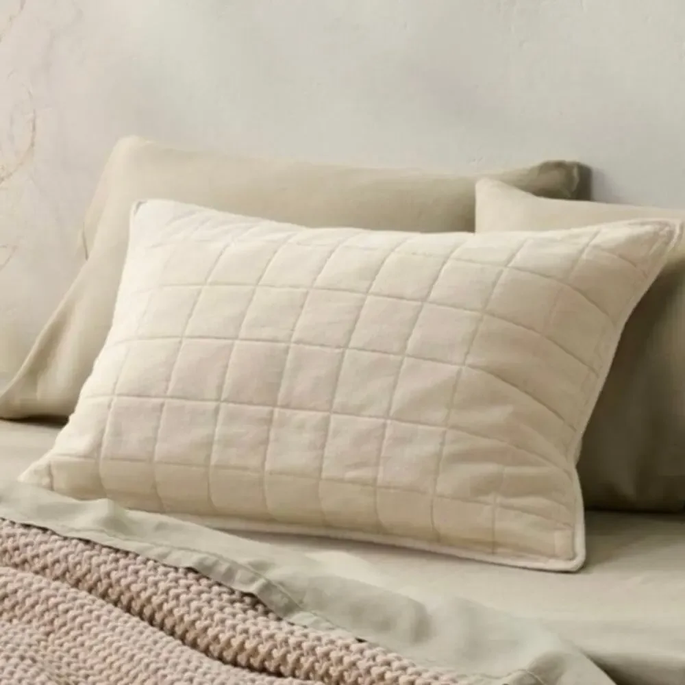 Casaluna Standard Heavyweight LinenBlend Quilt sham Cotton set of 2 New NWT